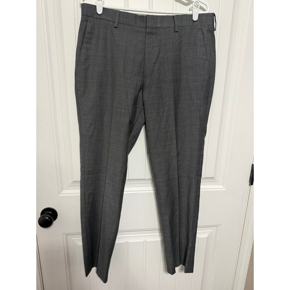 J.Crew Dress Pants Mens 33x30 Thompson Grey Straight Leg Wool Blend EUC